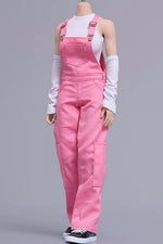 Cdtoys Female Figure Doll Clothes: Pink Suspender Pants For Female 12-inch Action Figure