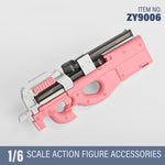 ZYTOYS, AK47 Assault Rifle/P90 WWII Gun Rifle Weapon Gun Model Doll Accessory for 12-inches Action Figurine