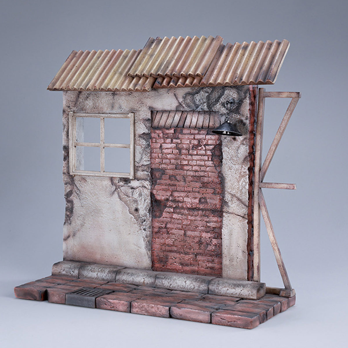 MMMTOYS, 1/6 Wasteland Industrial Storage Locker/1/12 Ruined Brick Streets, Scene Base for Figurine
