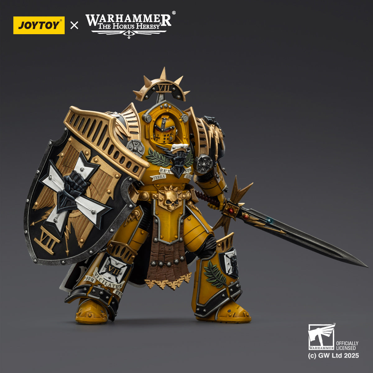 JOYTOY Warhammer Imperial Fists Librarian Consul with Force Axe and Bolt Pistol & Legion Praetor in Tartaros Terminator Armour with Power Sword and Vigil Storm Shield