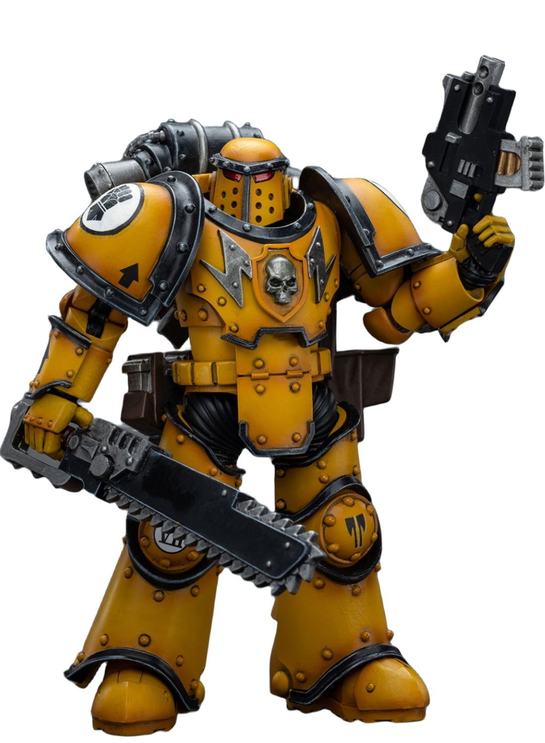 HiPlay JoyToy 40K Collectible Figure: Imperial Fists Legion MkIII Despoiler Squad Legion Despoiler with Chainsword 1:18 Scale Action Figures JT9091