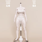 PDTOYS Seamless Platinum Silicone Thick Legs Female Body S3 Integrated Hands & Feet Pale Skin with Body Makeup Articulated Fingers