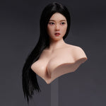 YMTOYS, Movable Eyes Asian Female Head Sculpt Wheat, For 12 Inches Figure