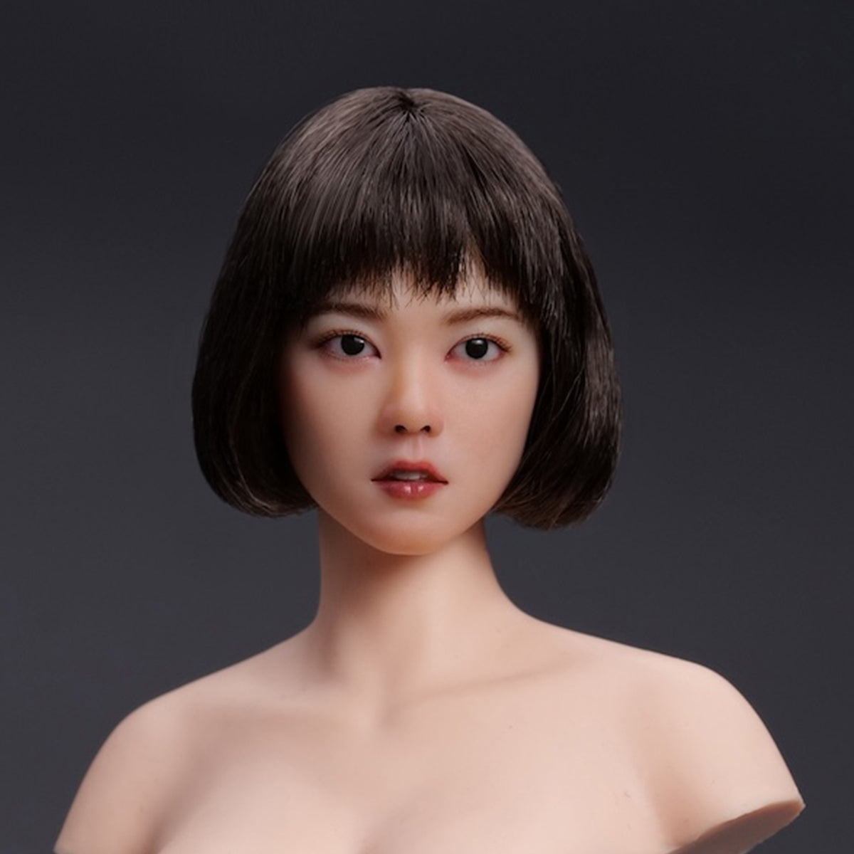 YMTOYS, Movable Eyes Asian Female Head Sculpt Wheat, For 12 Inches Figure