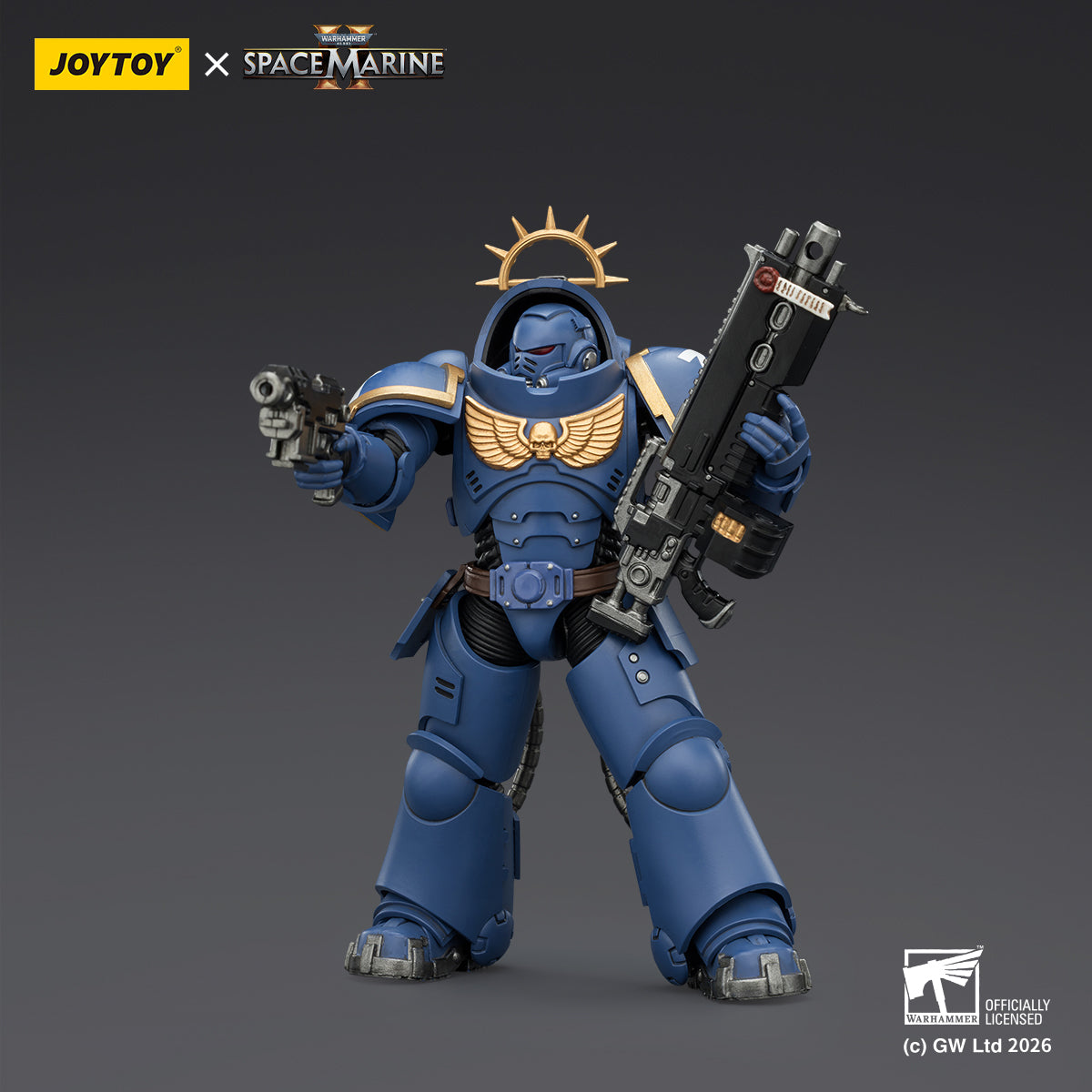 JOYTOY Warhammer 40,000: Space Marine 2 Heavy Intercessor with Heavy Bolt Rifle and Bolt Pistol (Game Edition) 1/18 Scale Action Figure