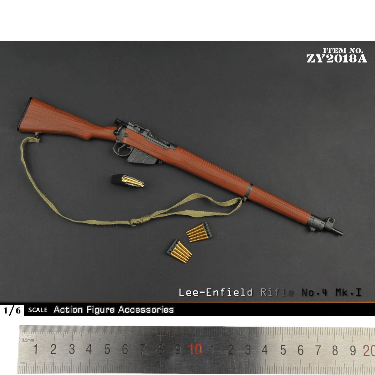ZYTOYS, WWII British Lee-Enfield No.4 Mk1 Sniper/Rifle Model, Doll Acc