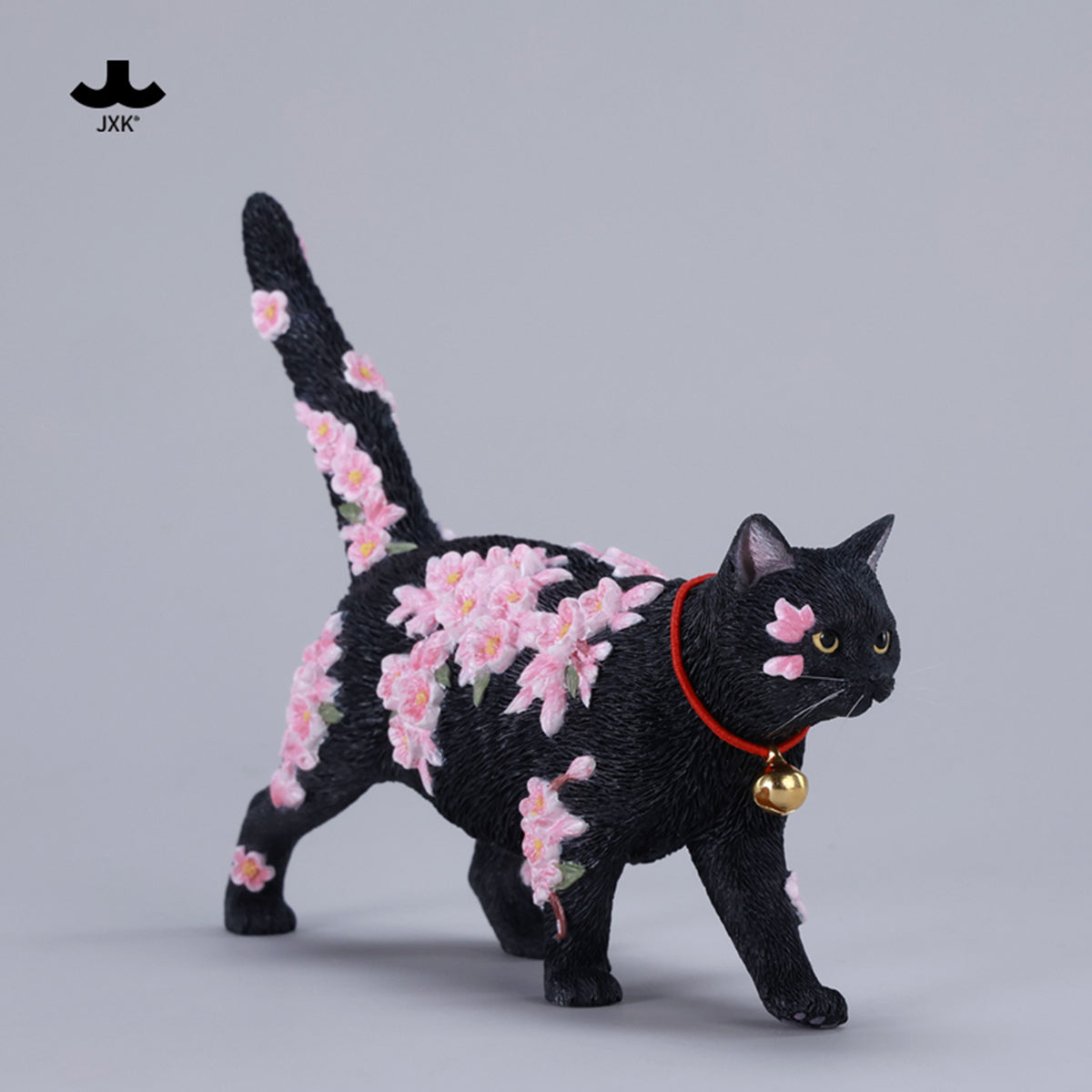 JXK, Cherry Blossom Cat, Static Animal Figurine