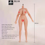 ACTION FIGURE TOYS Seamless Female Platinum Silicone with Stainless Steel Skeleton BG-01–BG-05 Medium/Large/Extra Large Bust, Multiple Skin Tones, Large Hip & Thigh Strap Options 1/6 Scale Action Figure Body