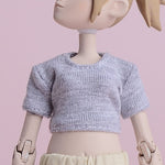 ATStory Figure Doll Clothes: Mecha Girl Short-Sleeve Crop Top - Gray For Action Figure
