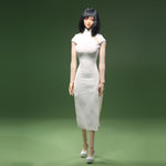 JLAOU DOLL Figure Doll Clothes: White Cheongsam Dress For Action Figure