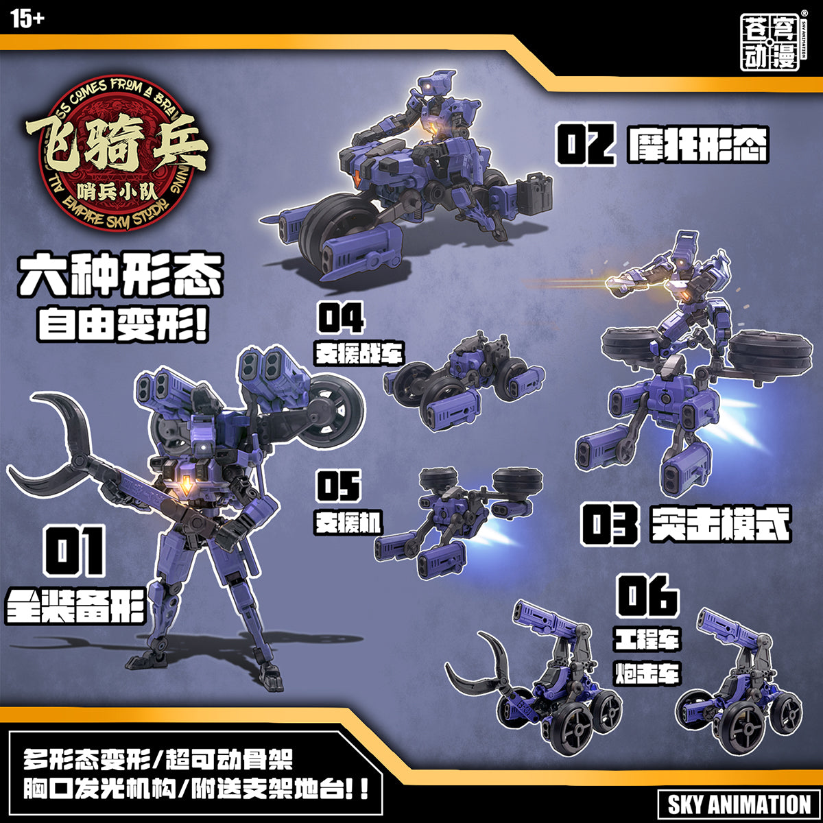 Empire Sky Studio Animation Sentinel Squad Cavalry E5-02B E5-02Y Assembly Model Kit