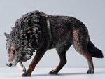 JXK Collectible Wolf Figure: North American Gray Wolf, Expertly Hand-Painted, Lifelike, Safe Resin, 1:6 Scale Miniature Animal Figurine
