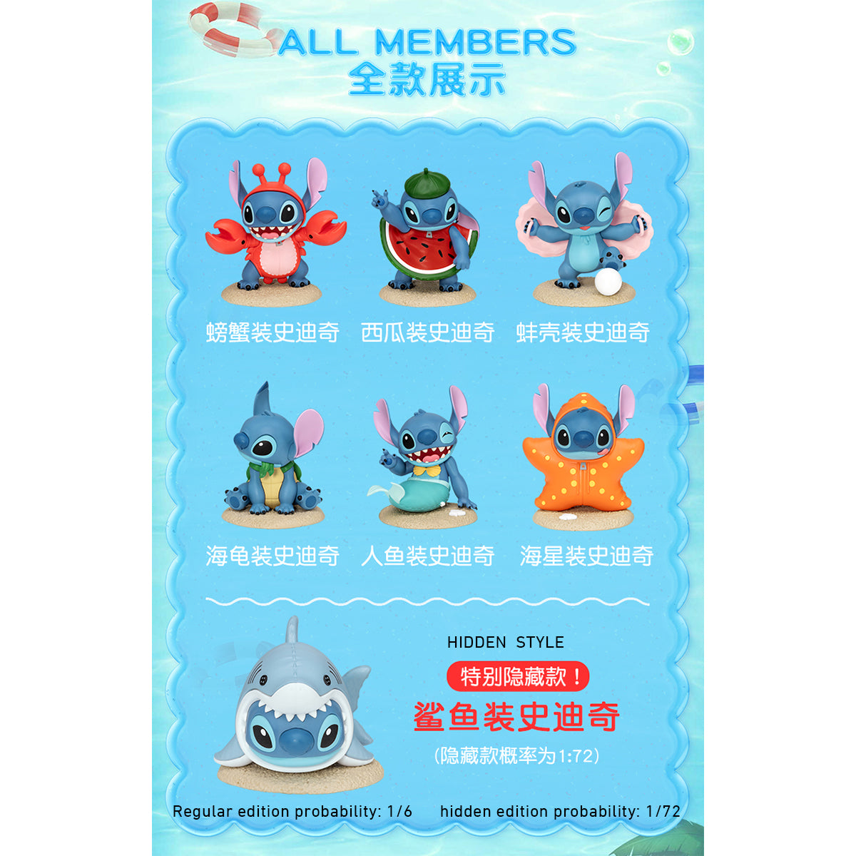 Beast Kingdom MEA-068 Stitch Summer Dress Up Series Single Blind Box Figure