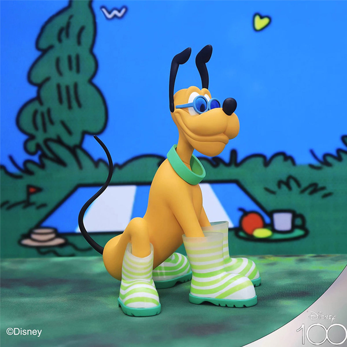 MORSTORM Disney 100th Anniversary Series Pluto in Rain Boots Art Statue