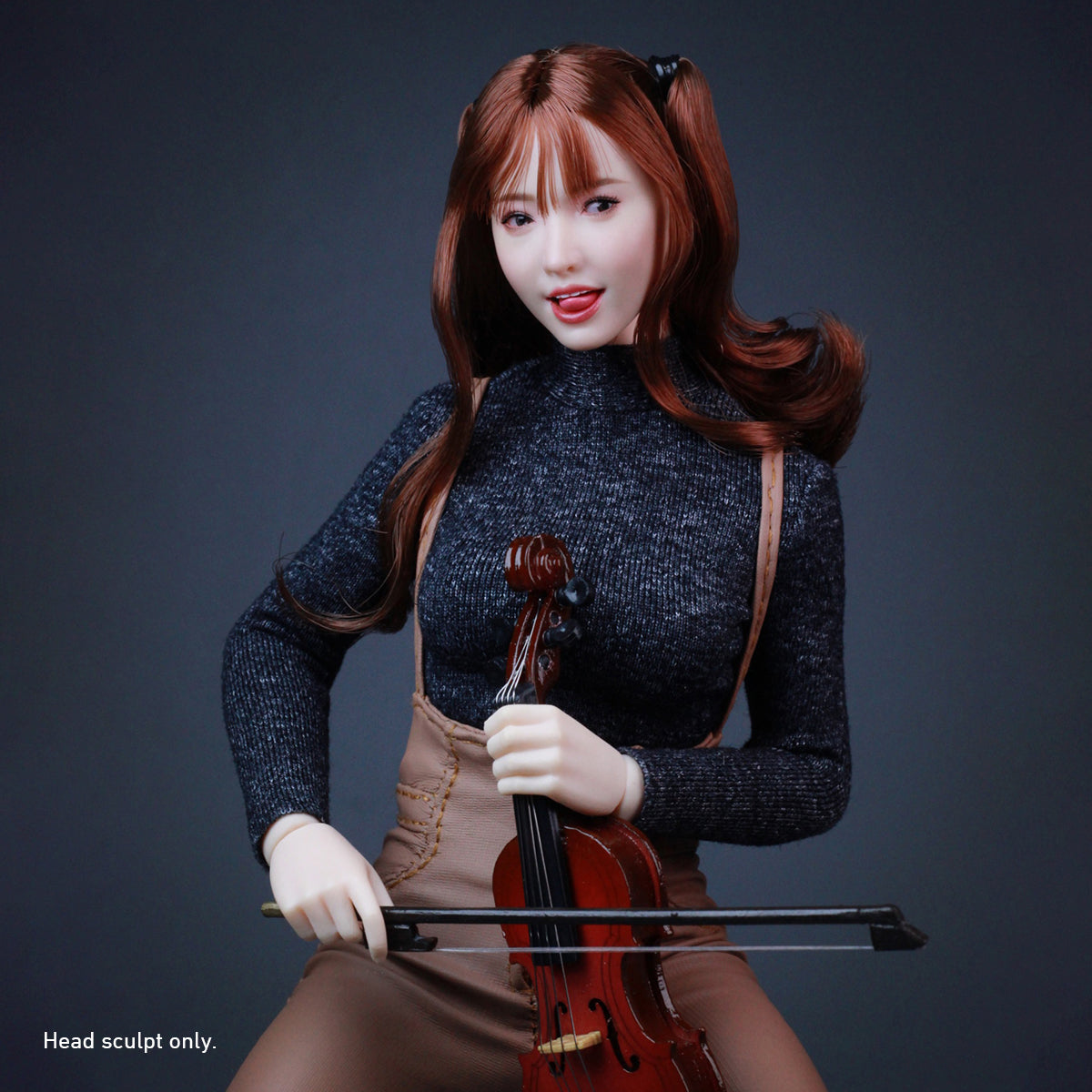 Escultura de cabeza femenina asiática con ojos móviles (versión D) para figuras de acción