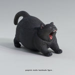 Pawprint Studio Handmade x Double one Yawning Cat Collectible Animal Figurine