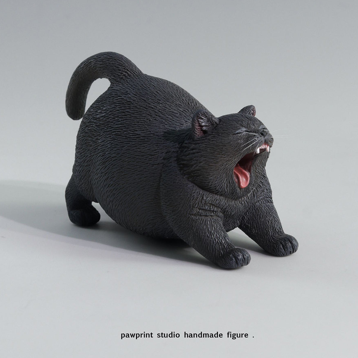 Pawprint Studio Handmade x Double one Yawning Cat Collectible Animal Figurine