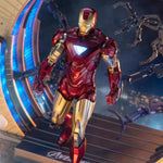Figura de acción coleccionable de la serie aniversario de ZD Toys: plataforma de armadura de desmontaje circular de Iron Man MK6 (1928), altura 20 cm (miniatura)