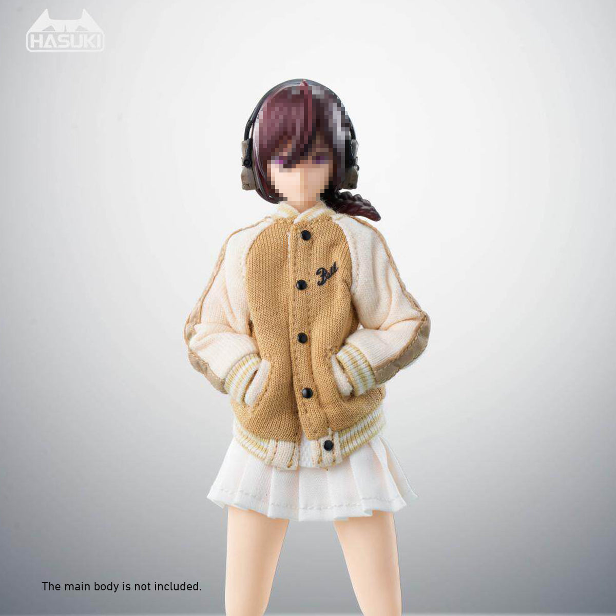 HASUKI Baseball Jacket and Pleated Skirt Set 1/12 Scale Mecha Lady Clothing Pack CS014 Doll Clothes Accessory Fit Action Figure