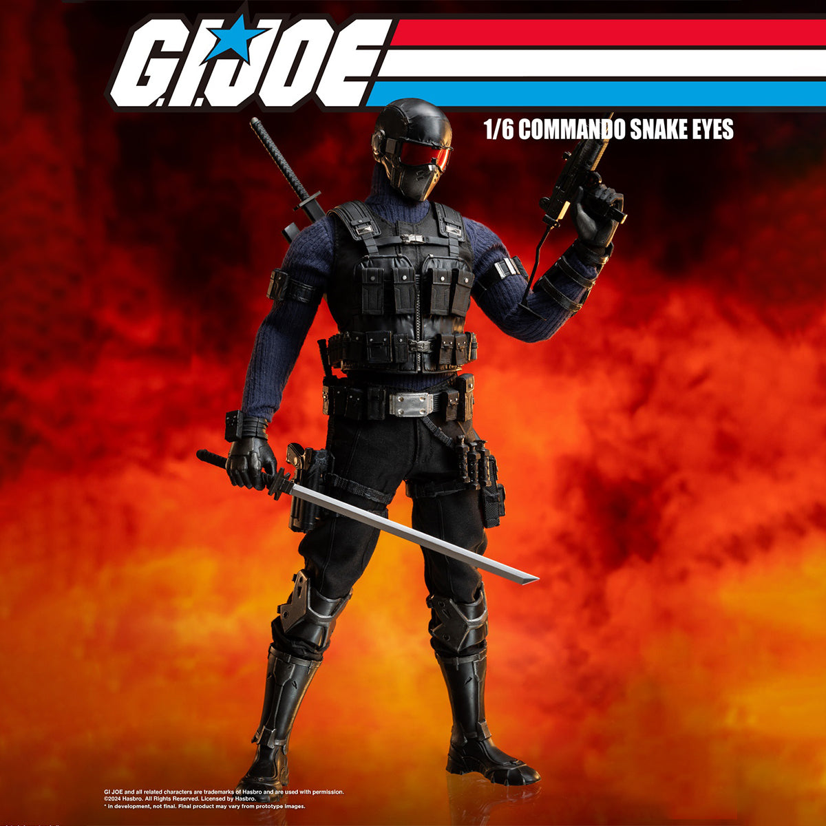 HiPlay Threezero: G.I. Joe Figzero Commando Snake Eyes,  Action Figurine