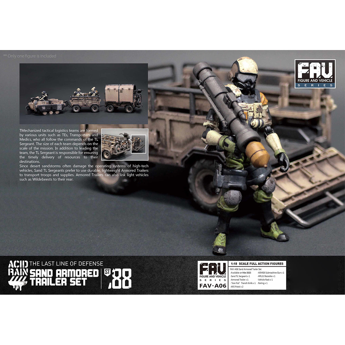 TOY ALLIANCE Acid Rain World Sand Armored Trailer Set Action Figure