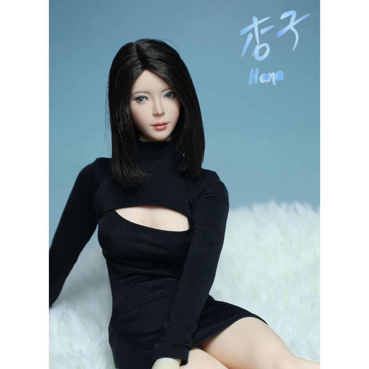 JKTOYS, Asian Beauty Hana with Movable Eyes Head Sculpture, Accessory for 12-inches Action Figurine