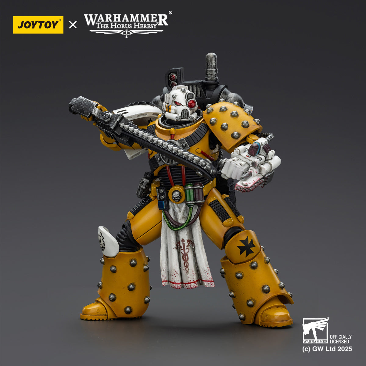JOYTOY Imperial Fists Legion Apothecary/Sons of Horus Legion Apothecary & Legion Champion & Cataphractii Praetor with Combi-Melta and Power Maul 1/18 Scale Action Figure