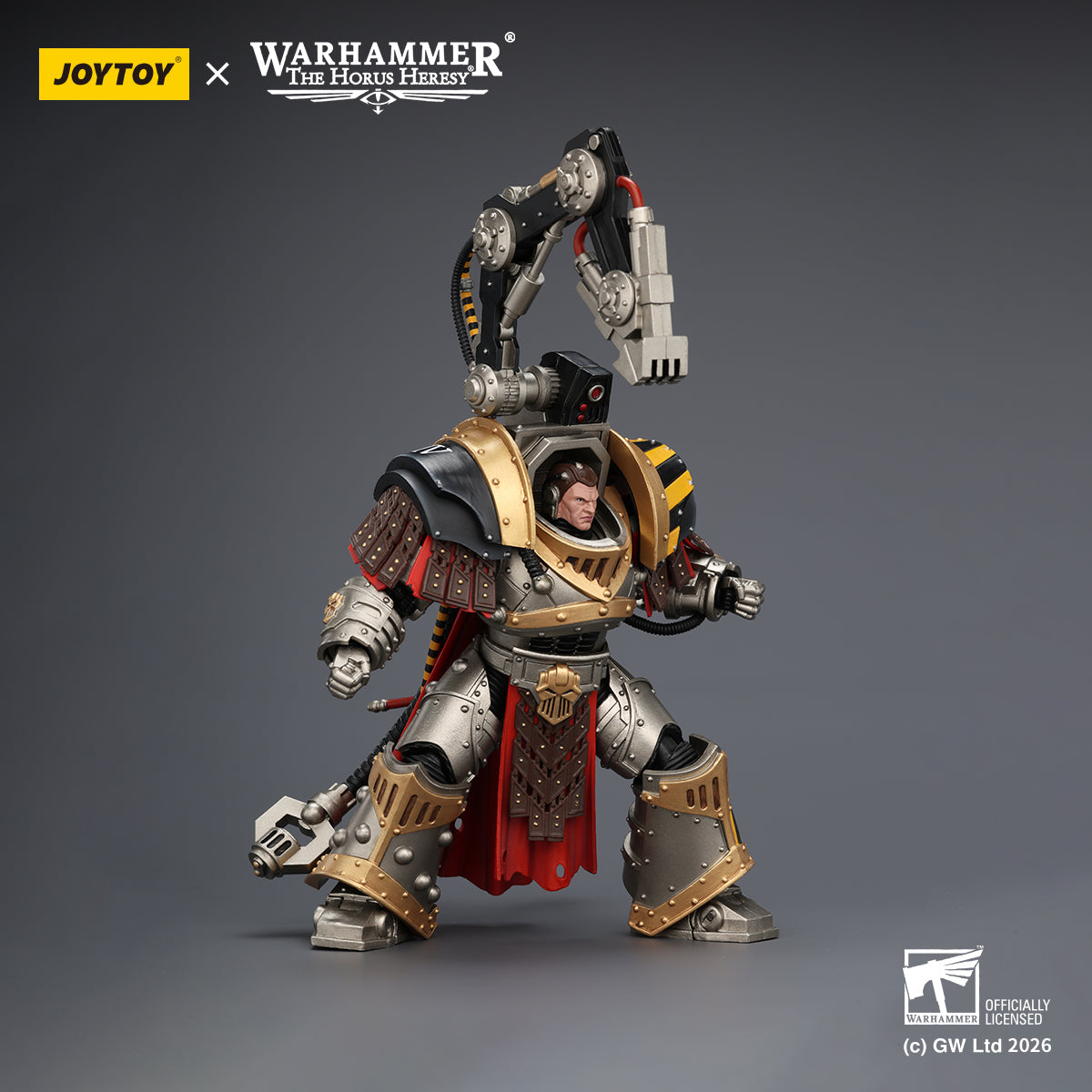 JOYTOY Warhammer The Horus Heresy Iron Warriors Warsmithwith Graviton Crusher Hammer & Legion Praevian with Bolt Pistol 1/18 Scale Action Figure