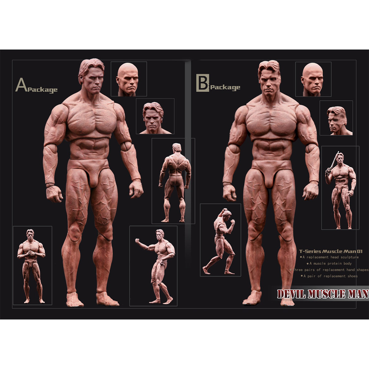 Model Hall 7-Inches Devil Muscle Man Articulated joints Action Figure Body