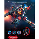 MOSHOWTOYS Sengoku Majin Goshogun con luces, figura de acción transformable de fundición a presión