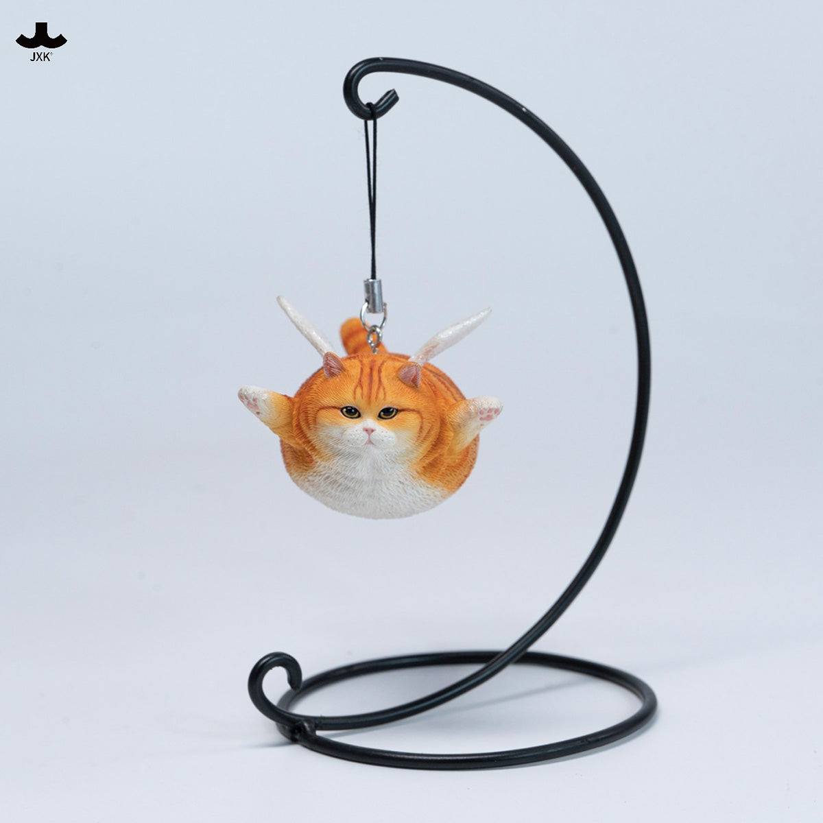 JXK Cat Angel Statue JXK383 Winged Feline Figure with Metal Stand Realistic Animal Collectible for Home Office Desk Decor
