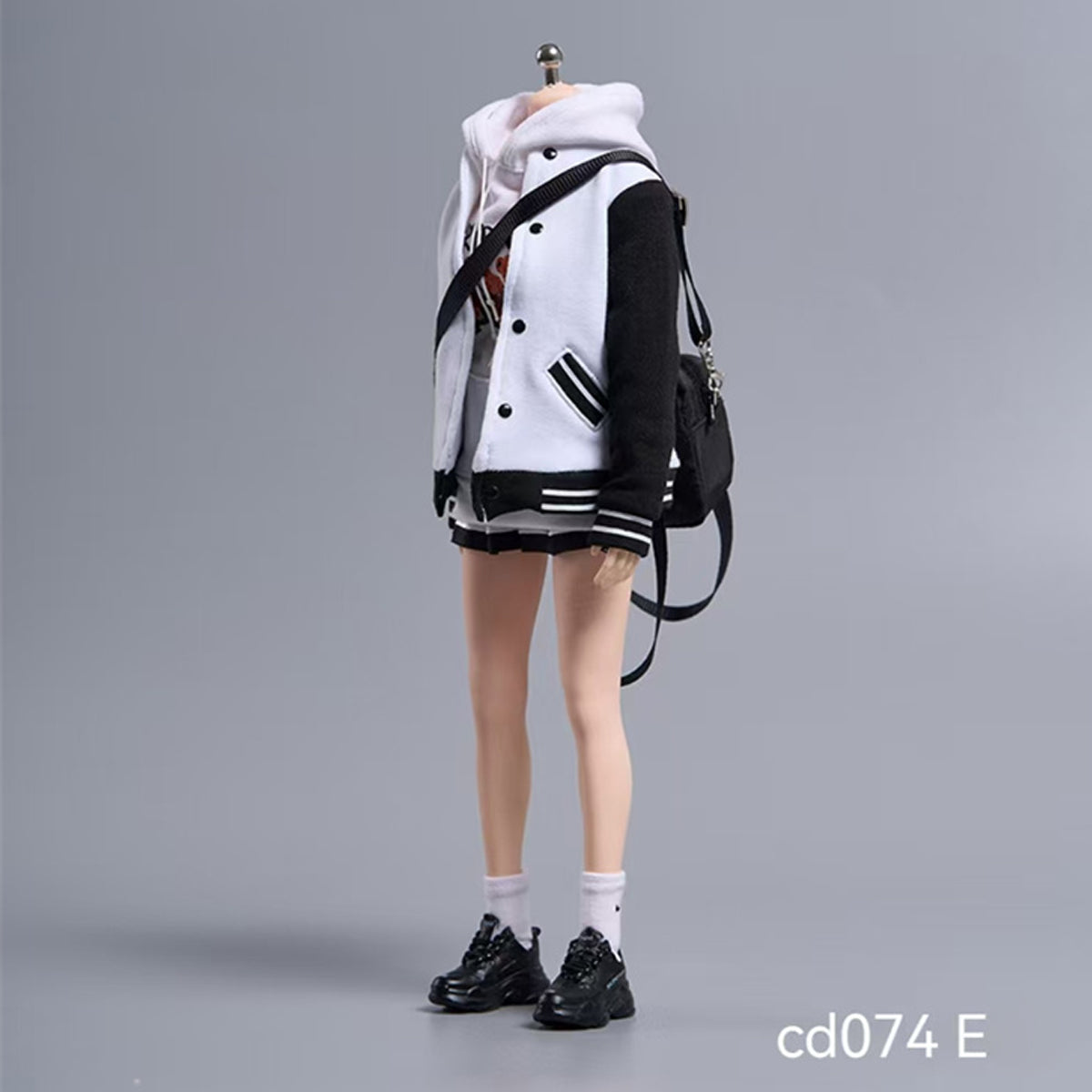 Cdtoys, Baseball Jacket Hooded Sweatshirt and Pleated Skirt Set, Figure Doll Clothes
