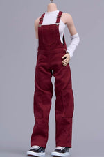 Cdtoys Female Figure Doll Clothes: Jujube Red Suspender Pants For Female 12-inch Action Figure