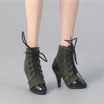 ZYTOYS, Female Doll Mid-tube Lace-up High Heel Shoes, Doll Accessory for 12-inches Action Figurine