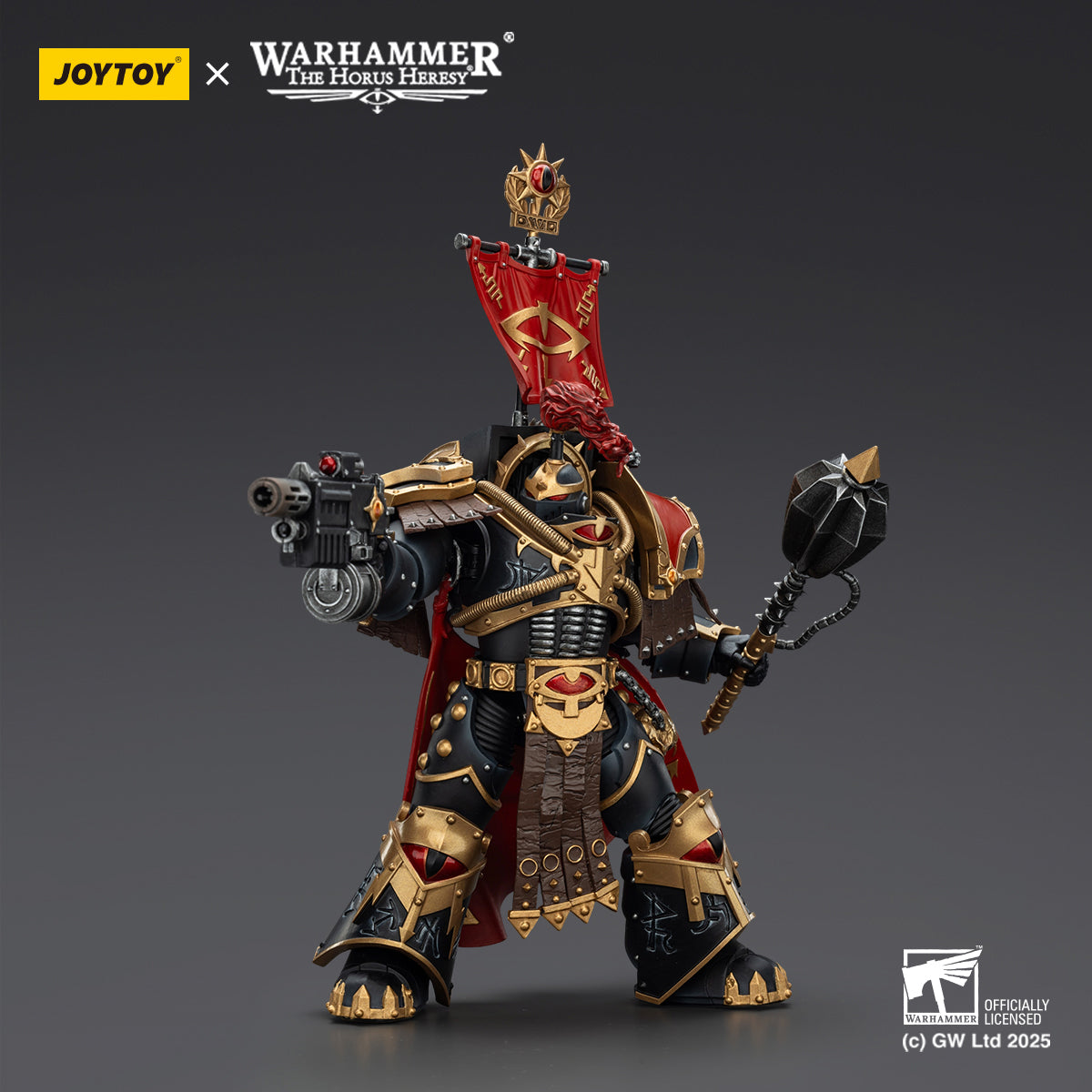 JOYTOY Imperial Fists Legion Apothecary/Sons of Horus Legion Apothecary & Legion Champion & Cataphractii Praetor with Combi-Melta and Power Maul 1/18 Scale Action Figure