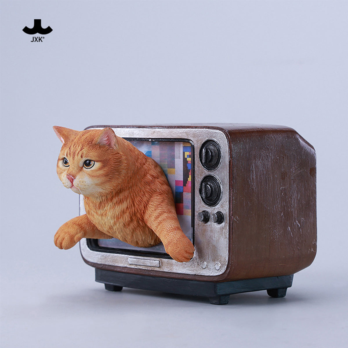 JXK Channel Cat Static Expertly Hand-Painted Lifelike Animal Figurine