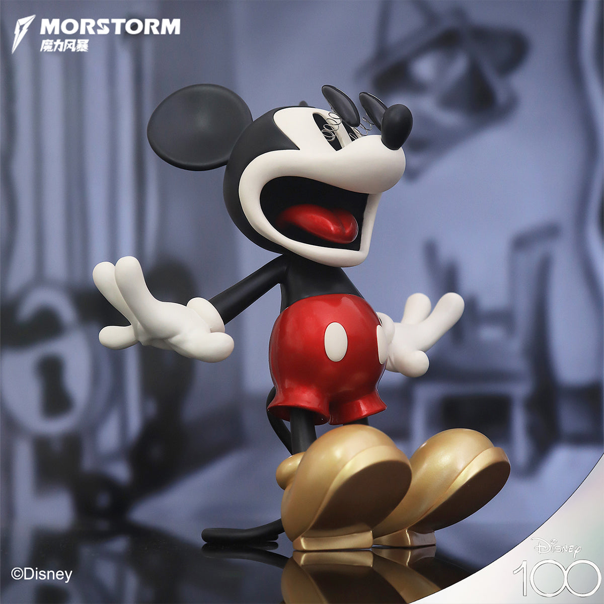 MORSTORM Disney 100th Anniversary Series Scare Mickey Art Statue
