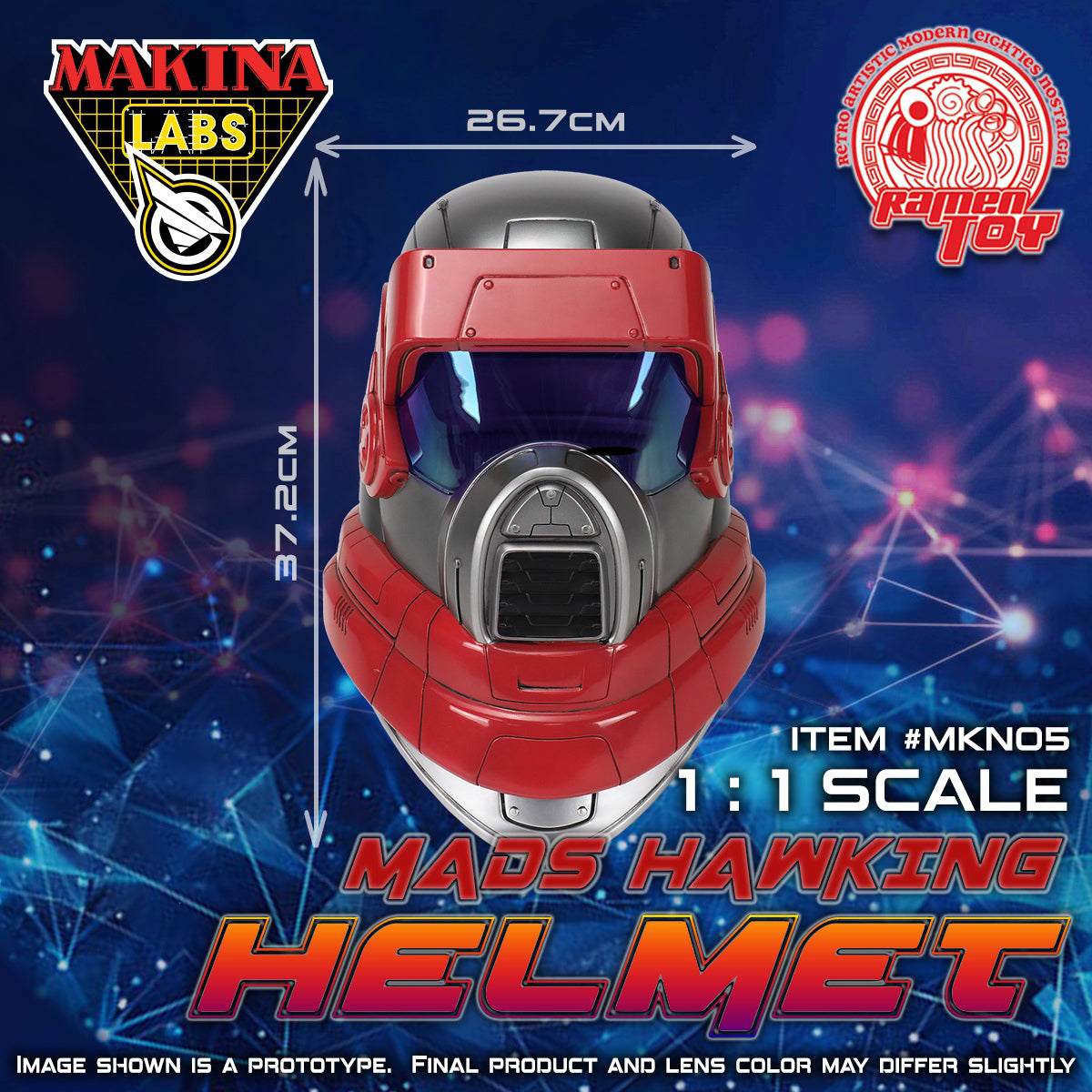 Ramen Toy MAKINA LABS MADS HAWKING HELMET MKNN05 1/1 Scale Replica