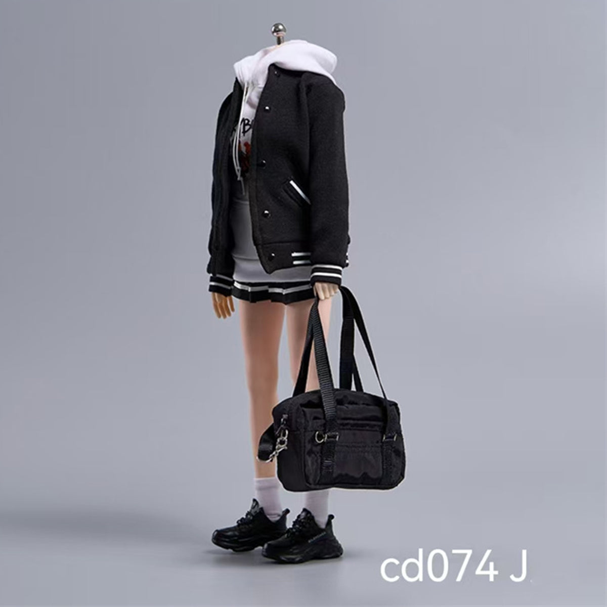 Cdtoys, Baseball Jacket Hooded Sweatshirt and Pleated Skirt Set, Figure Doll Clothes