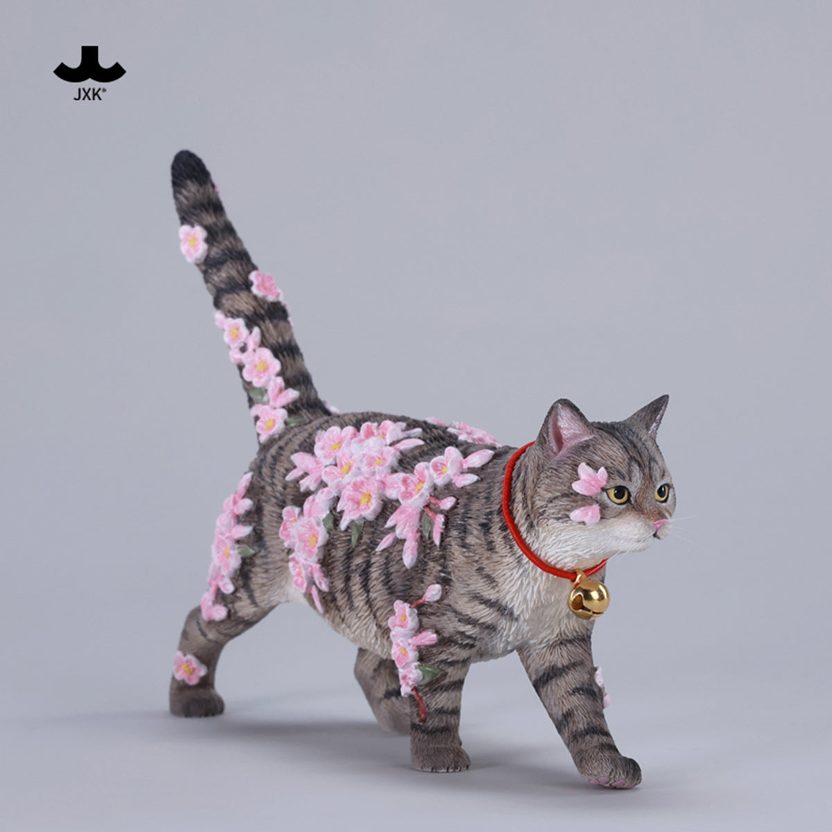 JXK, Cherry Blossom Cat, Static Animal Figurine