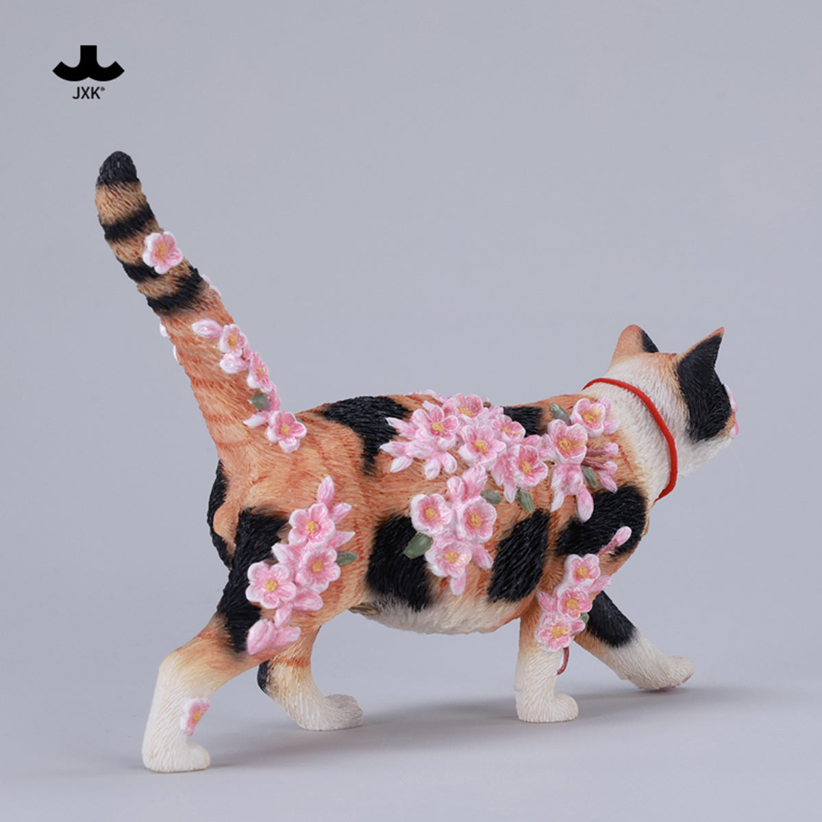JXK, Cherry Blossom Cat, Static Animal Figurine