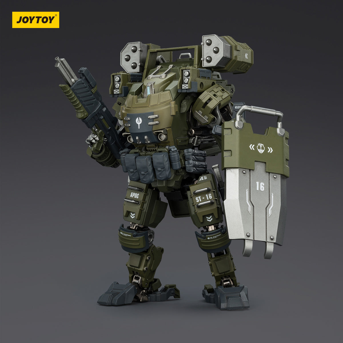 JOYTOY APOC Series Storm Surge Heavy Fire Assault Mech ST-8616 + Steel Ride Corps Assaulter Karl JT03424 +JT01963 1/25 Scale Action Figure