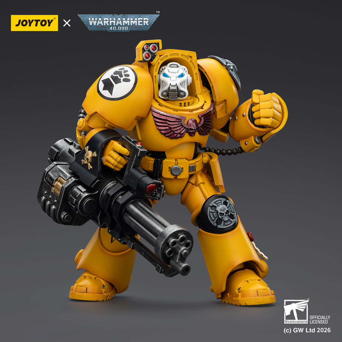JOYTOY Warhammer 40,000 Imperial Fists Terminator with Power Fist and Assault Cannon & with Power Fist and Storm Bolter & with Power Sword and Storm Bolter Action Figure