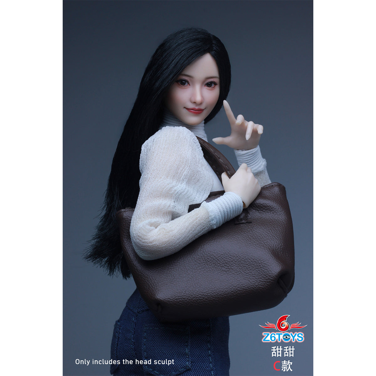 Z6TOYS Asian Movable-Eye Smiling Female Tiantian ZC021 Head Sculpt Accessory 1/6 Scale Fit Action Figure