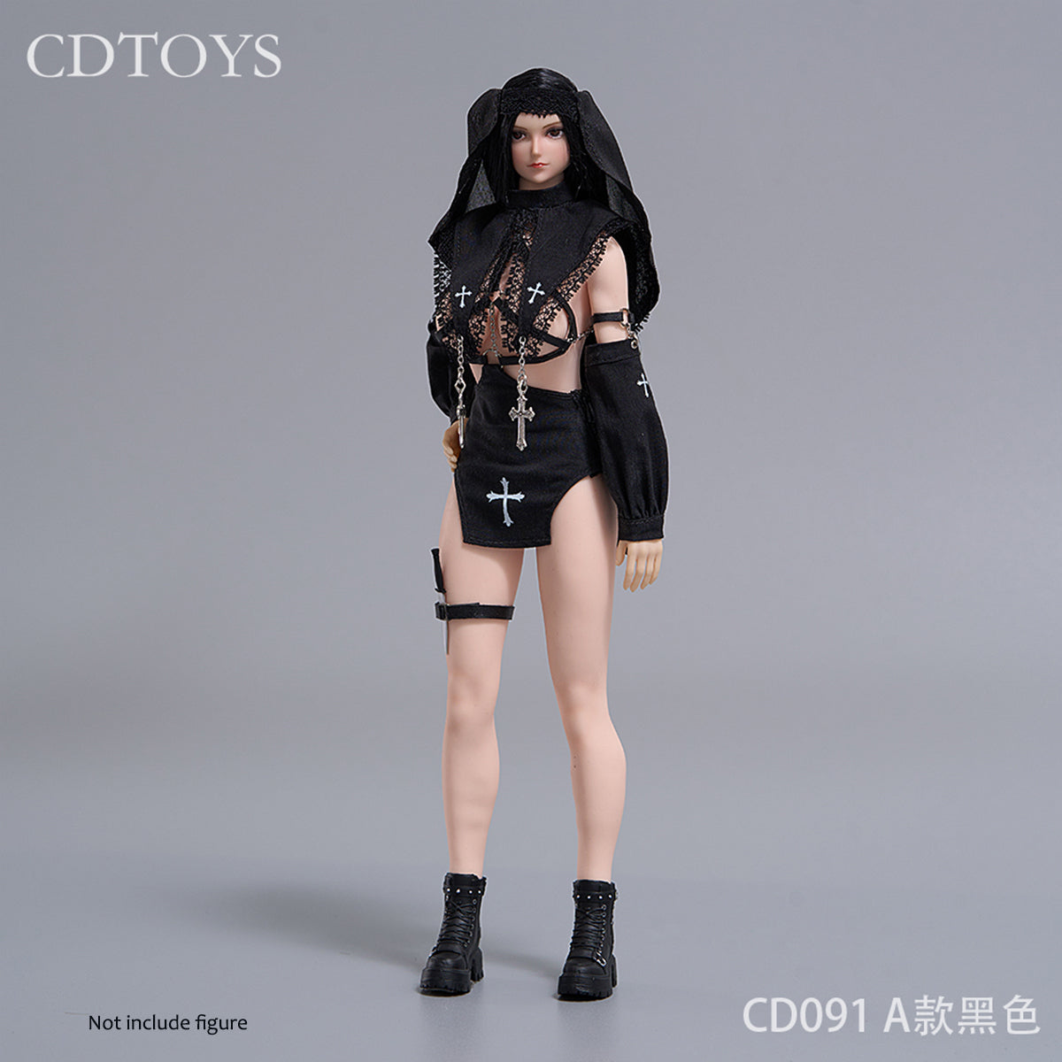 Cdtoys, Female Soldier Nun Cosplay Outfit, Doll Clothes Accessory for 12-inches Figure