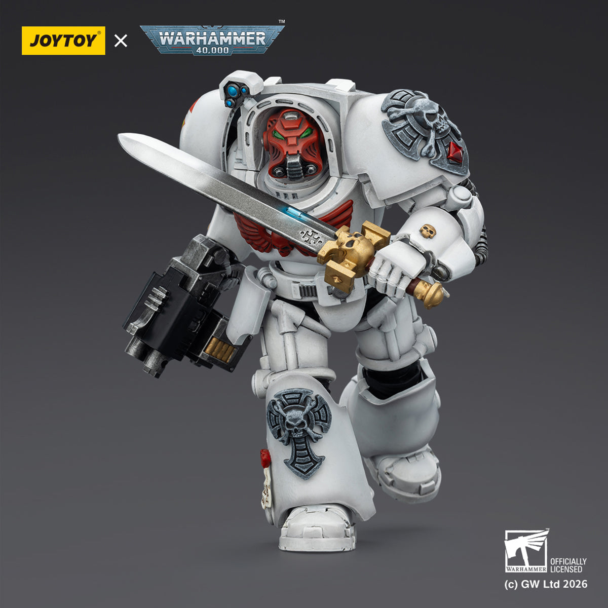 JOYTOY Warhammer 40,000 White Scars Terminator with Power Fist and Assault Cannon & with Power Fist and Storm Bolter & with Power Sword and Storm Bolter Action Figure