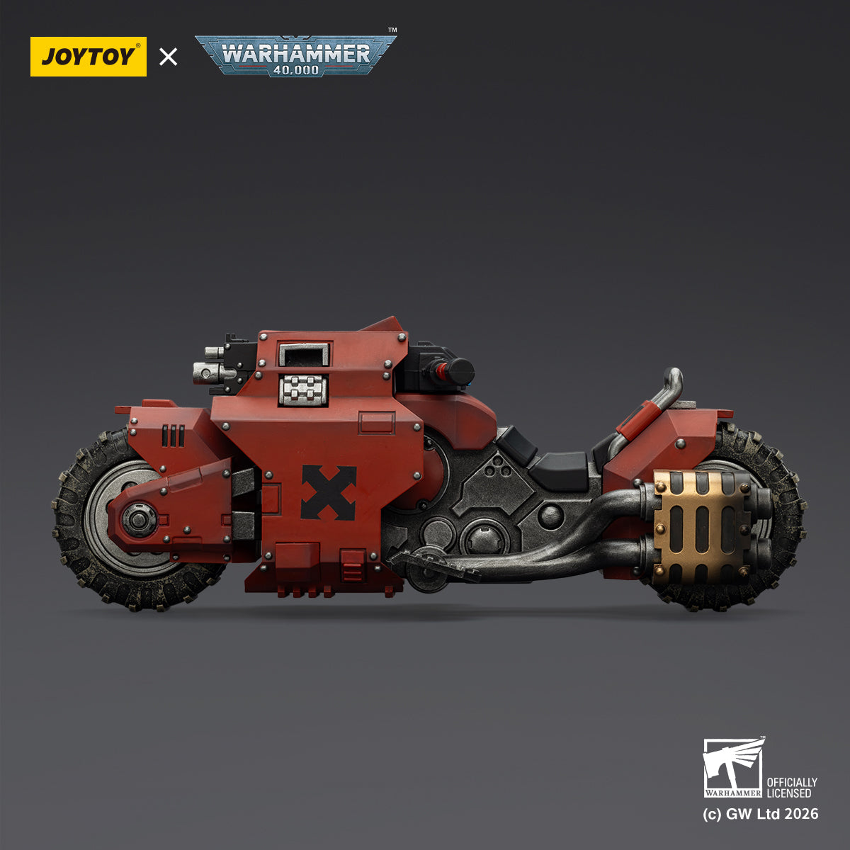 JOYTOY Warhammer 40K Raven Guard/Space Wolves/Blood Angels Raider-pattern Combat Bike with twin-linked bolt rifles (JT03776) 1/18 Scale Action Figure Vehicle Set