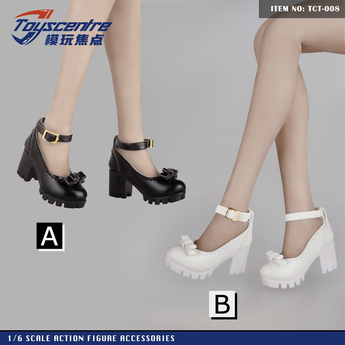 Toyscentre, Female High Heels Shoes, Doll Accessory for 12-inches Action Figurine