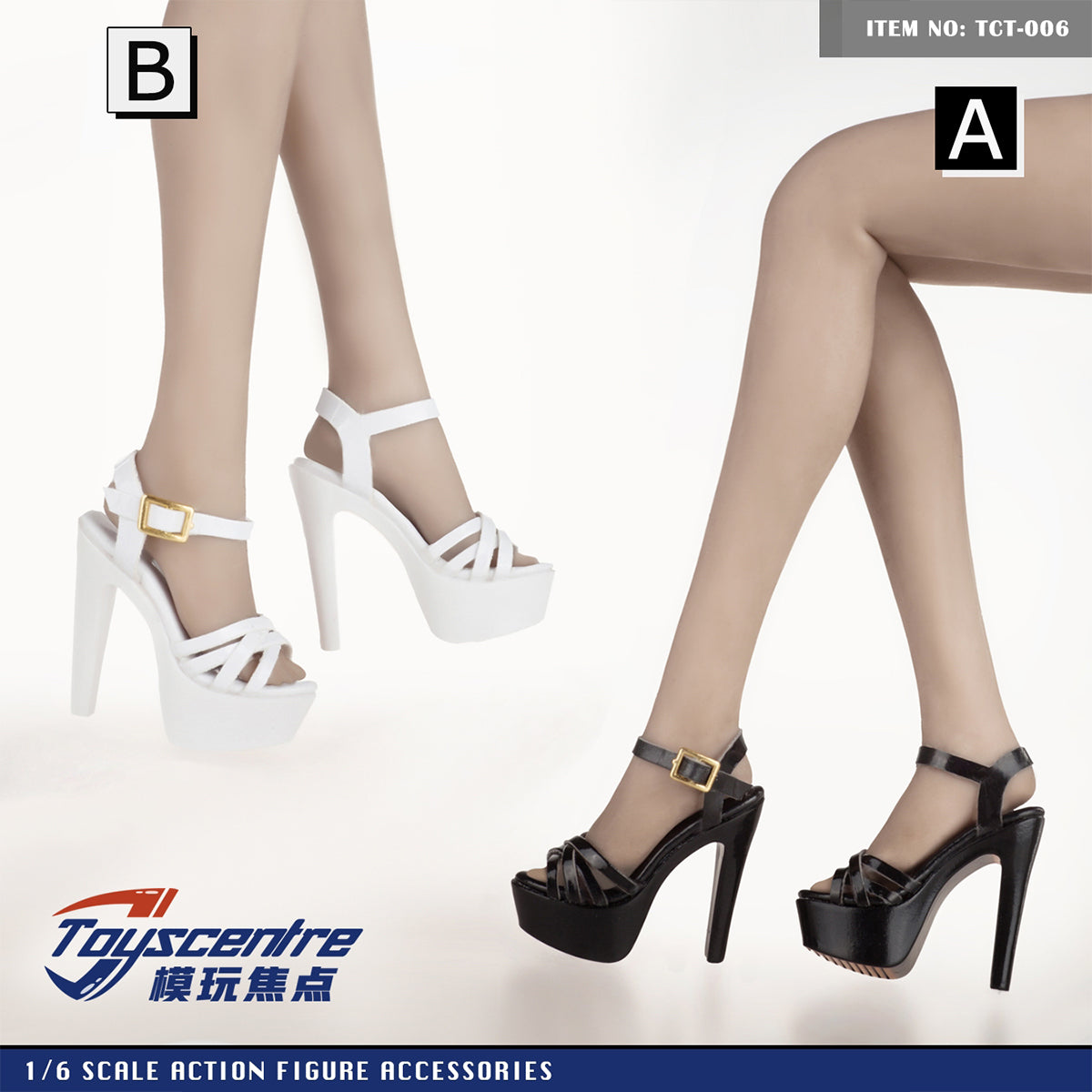 Toyscentre High-Heeled Sandals Model TCT-006 Doll Accessory Fit 1/6 Scale 12-inches Figure