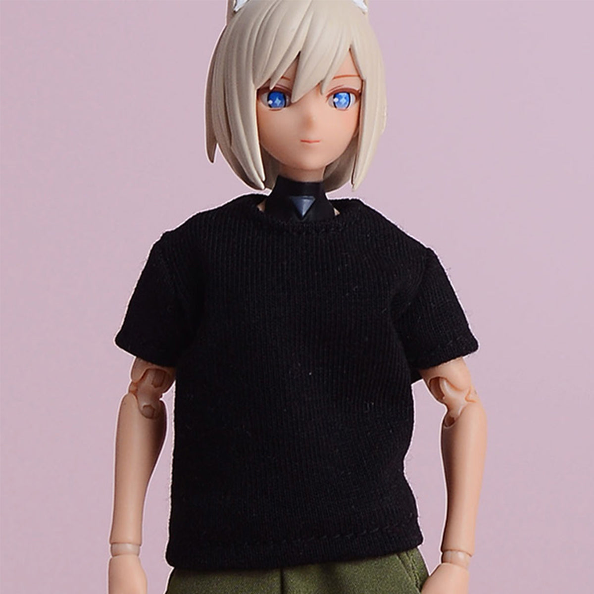 Vêtements de poupée ATStory : T-shirt noir à manches longues et courtes pour figurine de 15 cm